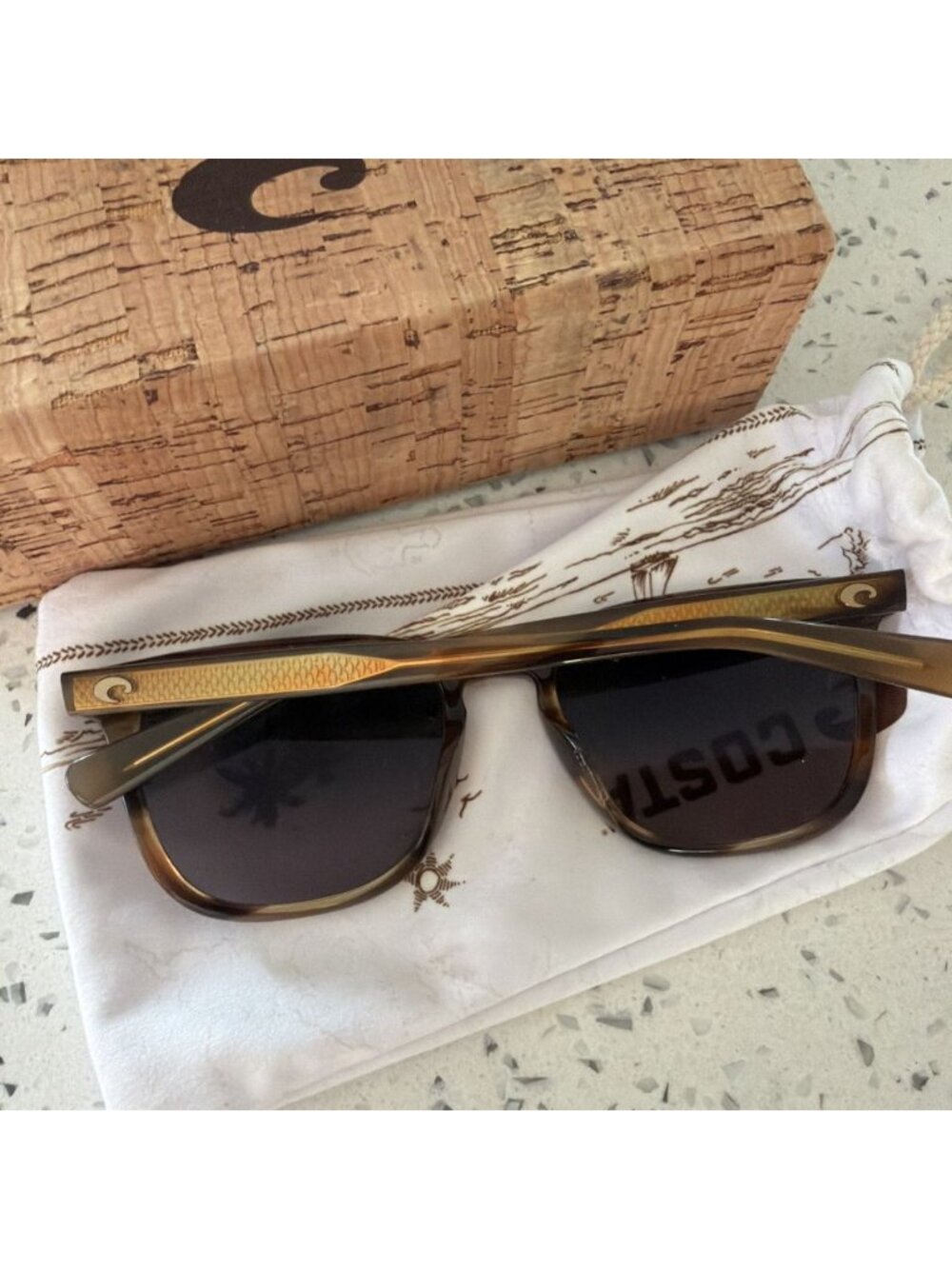 Costa Del Mar Sullivan Sunglasses Polished Salt Marsh Gray Glass 580G - Picture 6 of 7